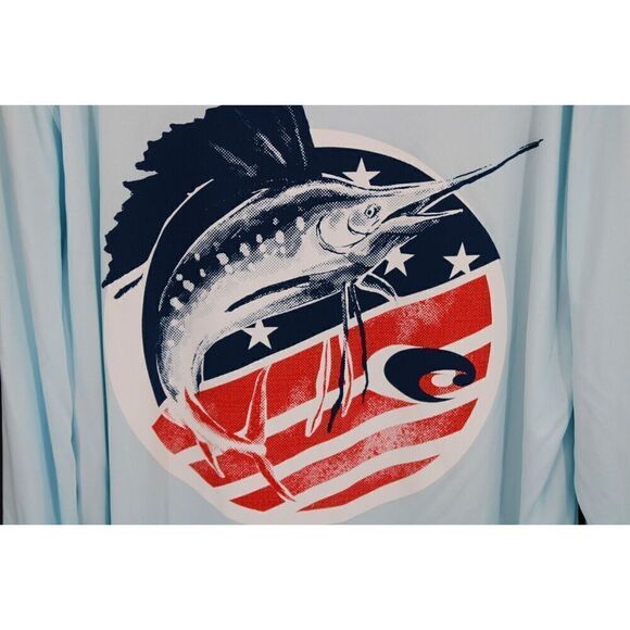 COSTA LARGE SWORD FISH CYAN T-SHIRT (NWOT) - Picture 5 of 6